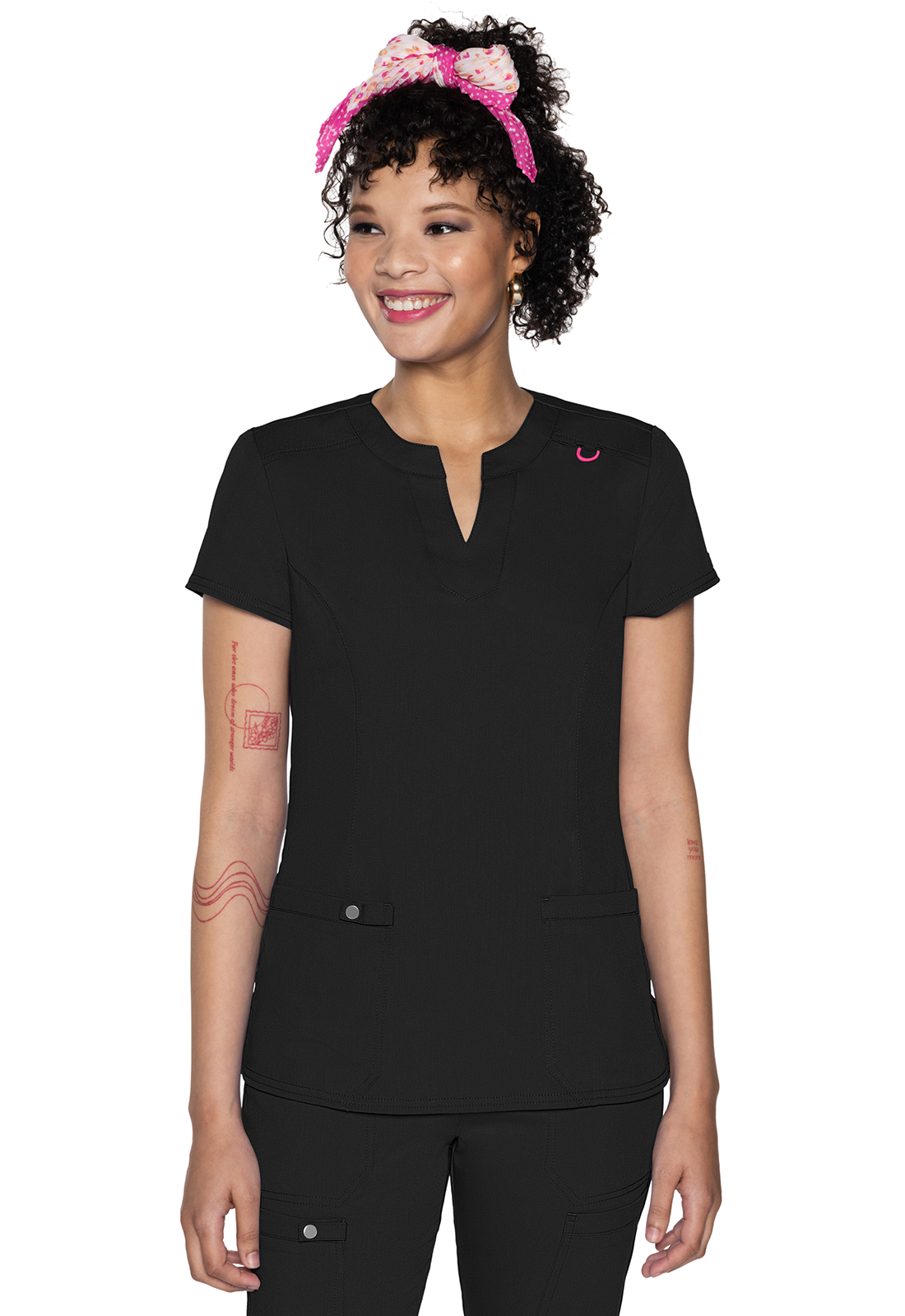 MC Touch Split Round Neck Top-Med Couture