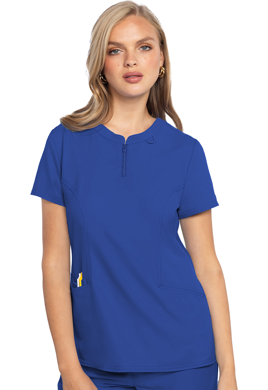 Zip Front Henley Top-Med Couture