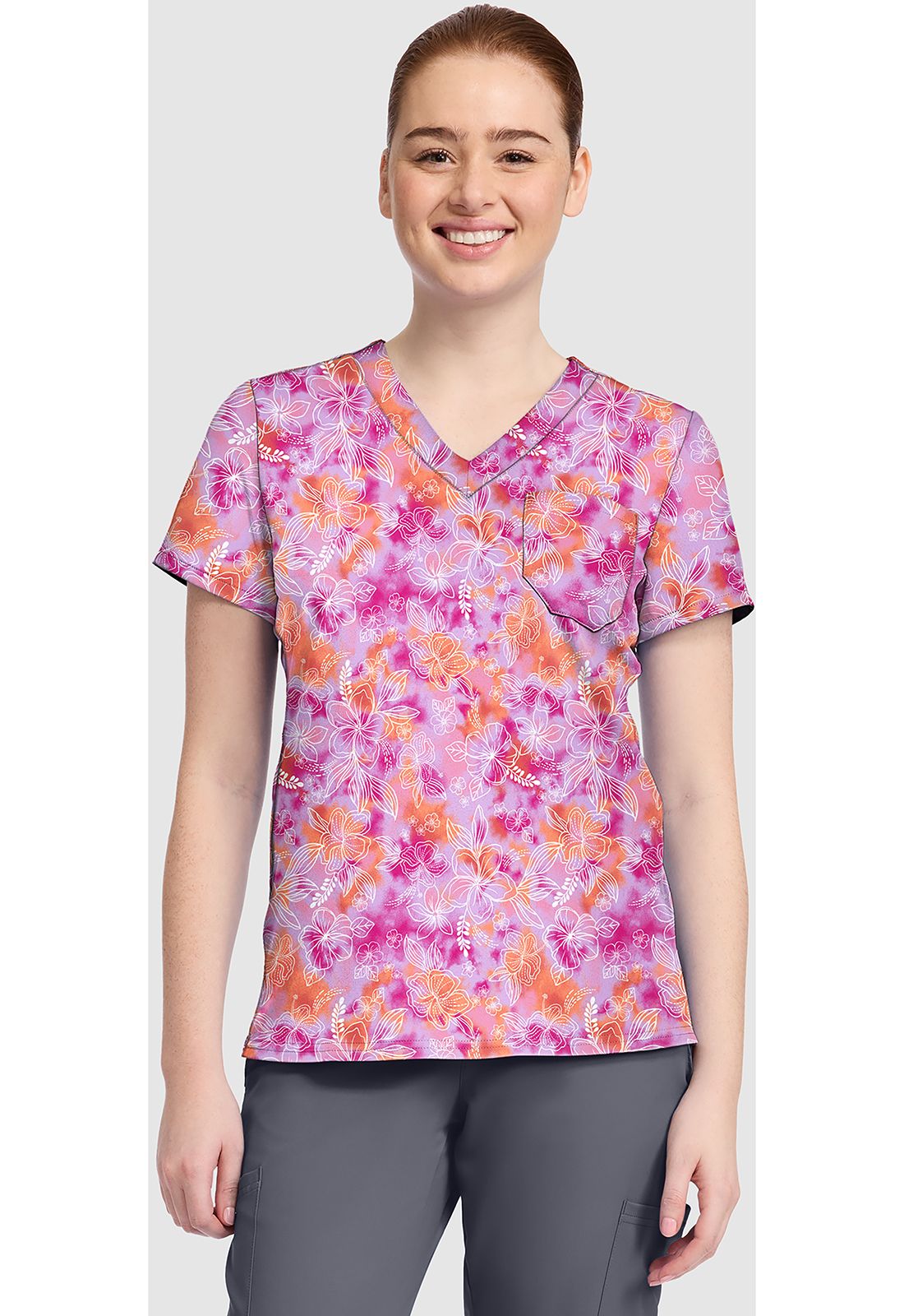 Print V-Neck Top