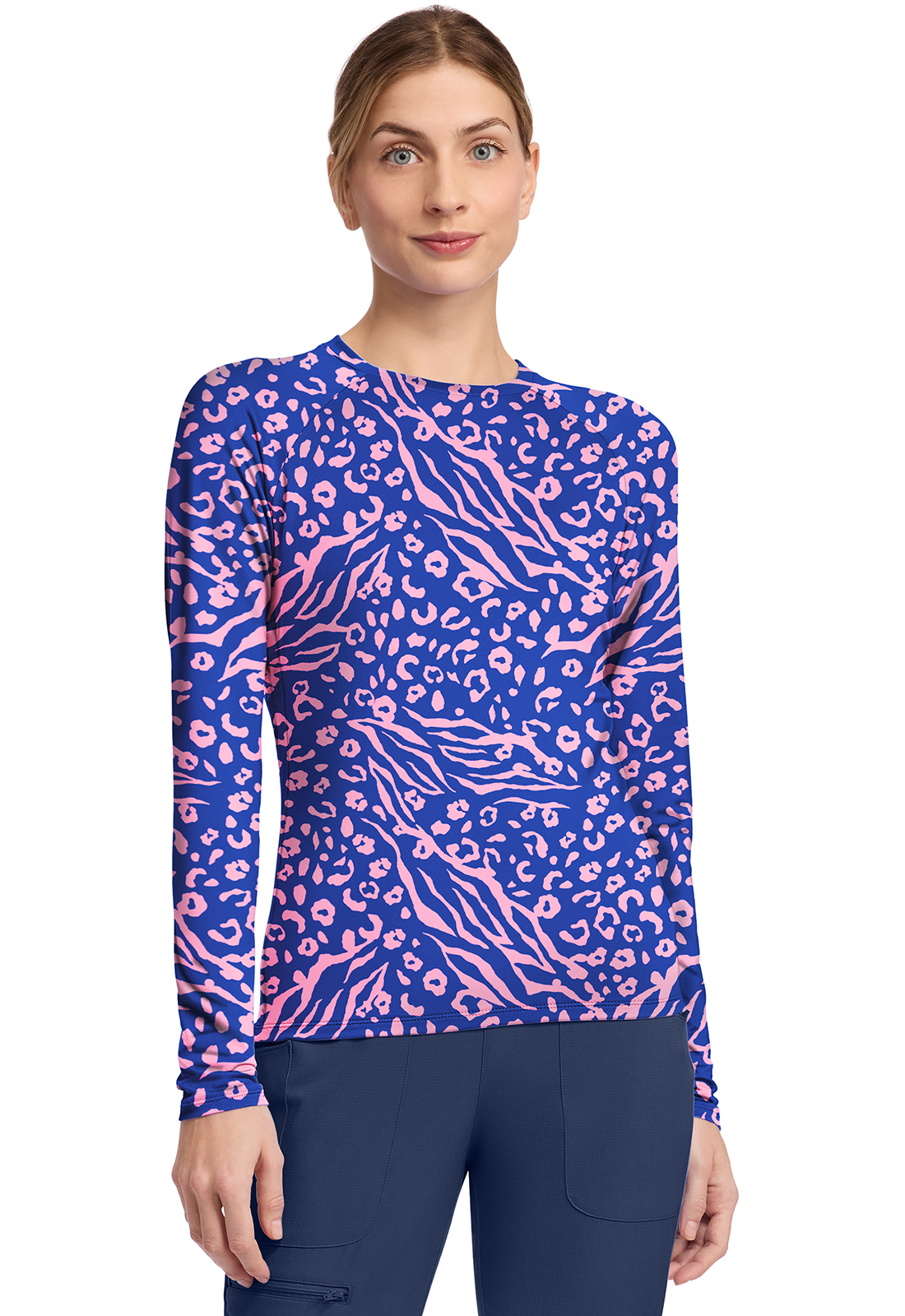 MC Layers Women&#8216;s Printed Long Sleeve Underscrub T-Med Couture