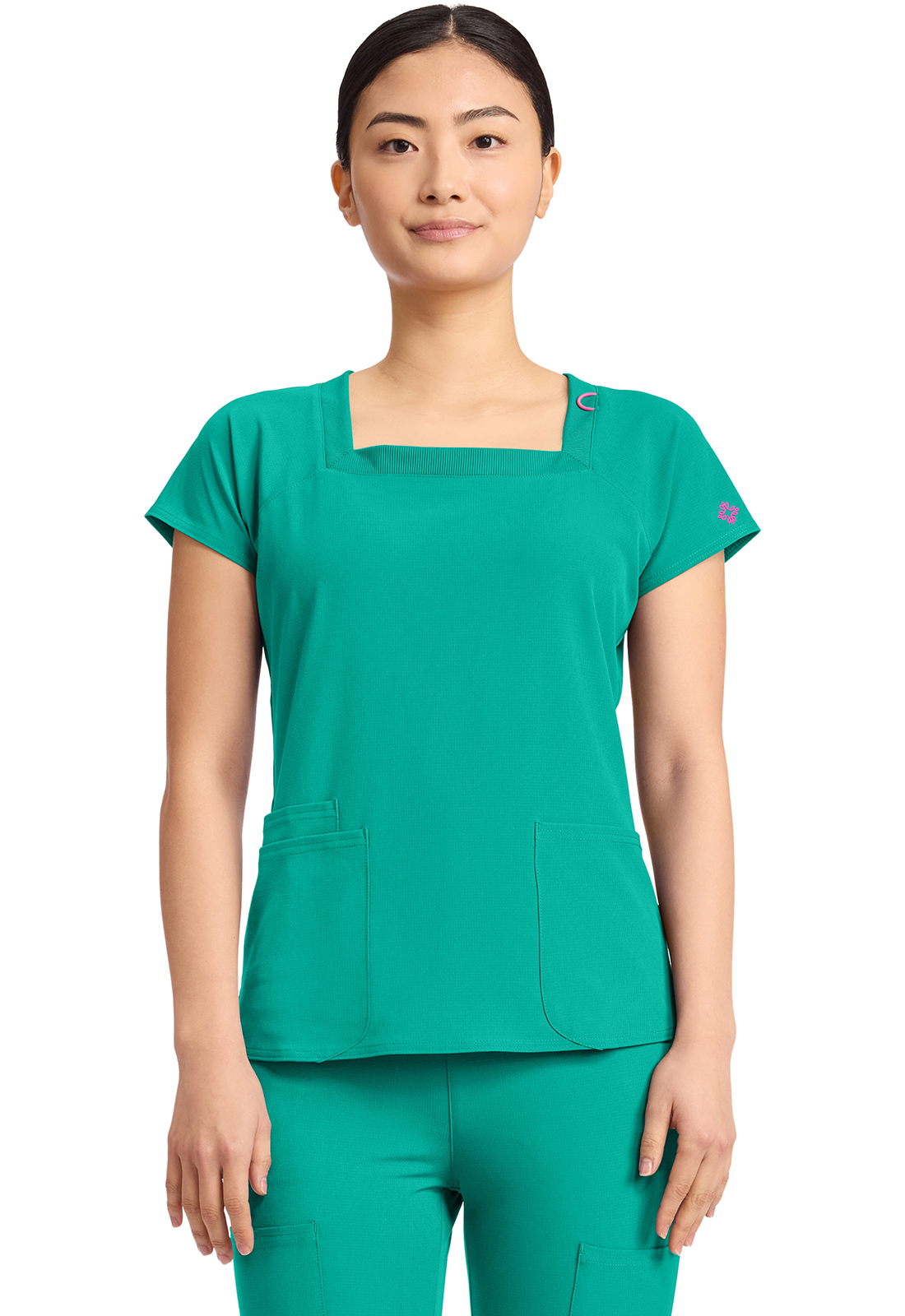MC AMP MC704 NEW Women&#8216;s 3-Pocket Square Neck Top-Med Couture