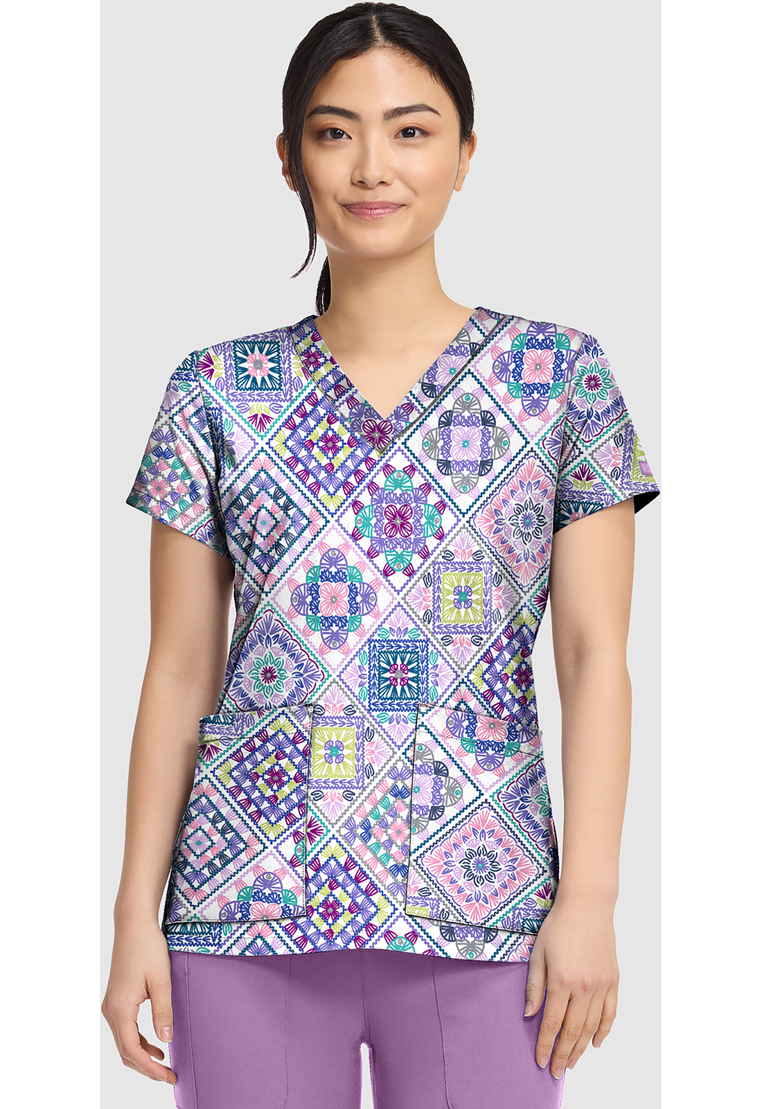V-Neck Print Top