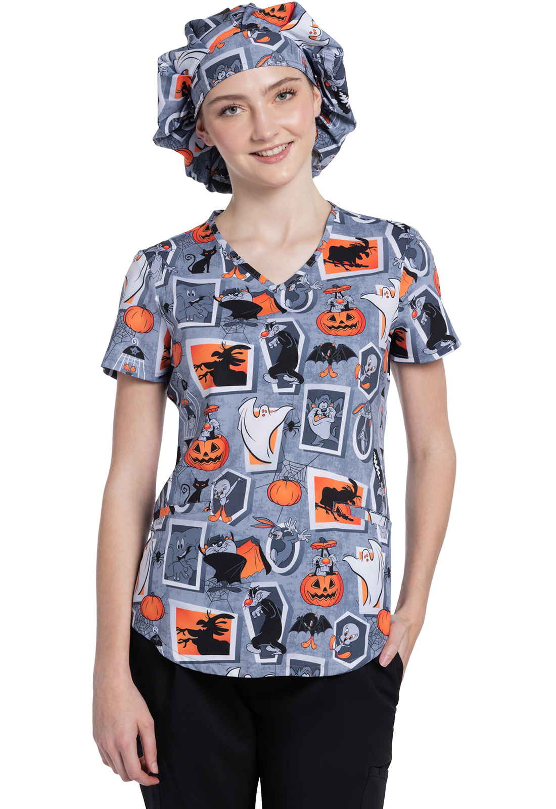 Cherokee Licensed Unisex Print Bouffant Scrubs Hat-Tooniforms