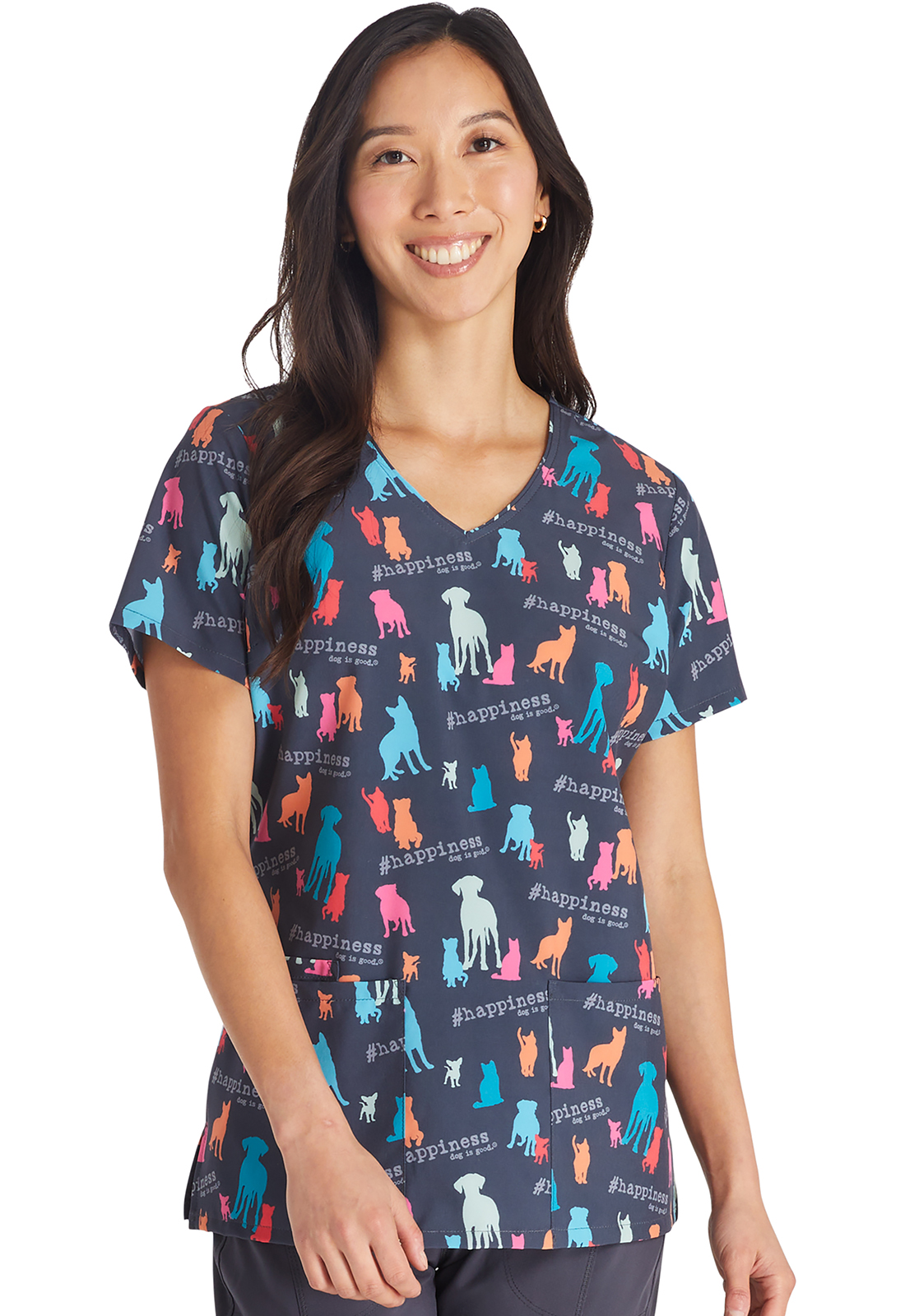 Cherokee Licensed V&#45;Neck Print Top-Tooniforms