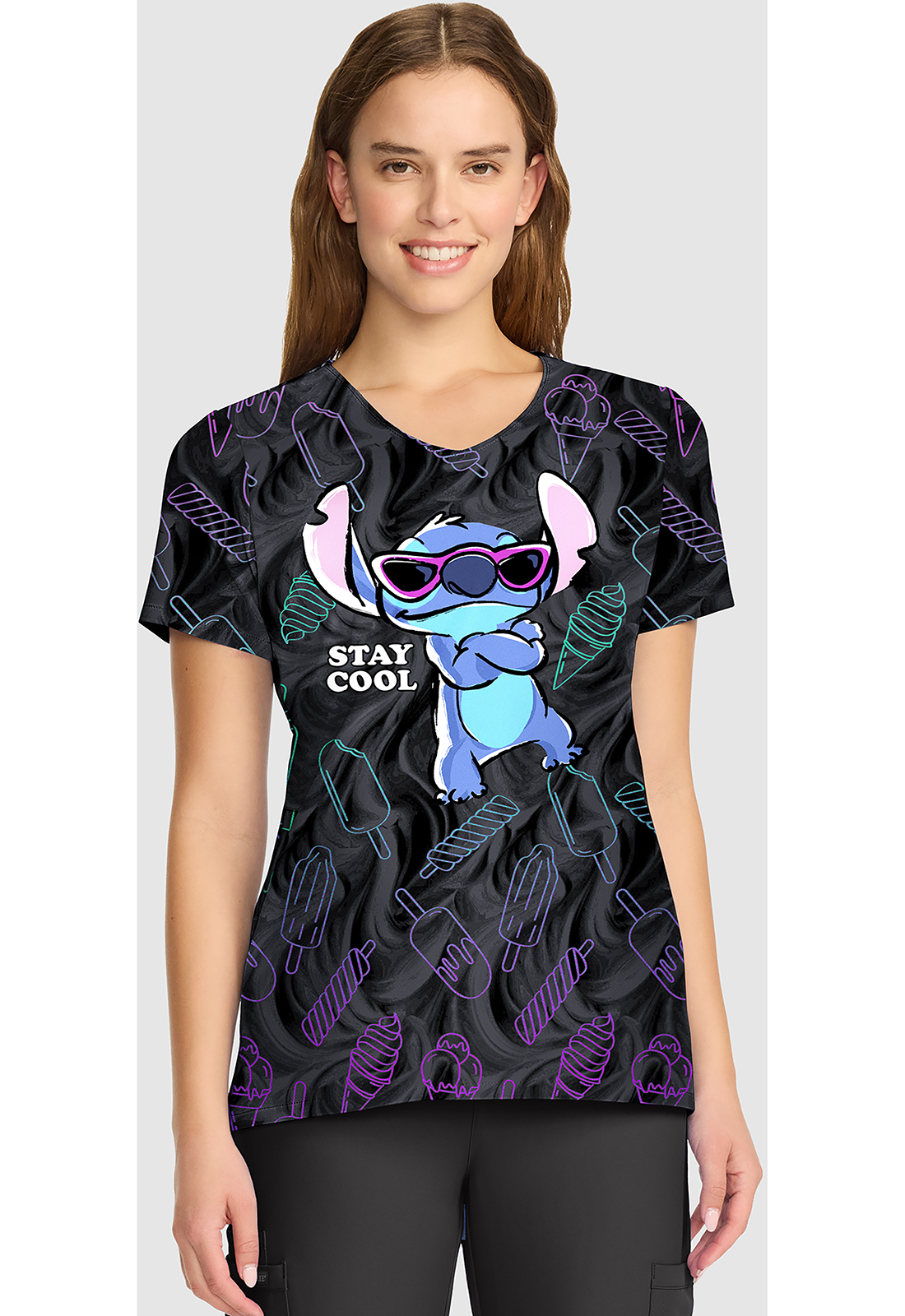 V-Neck Print Top