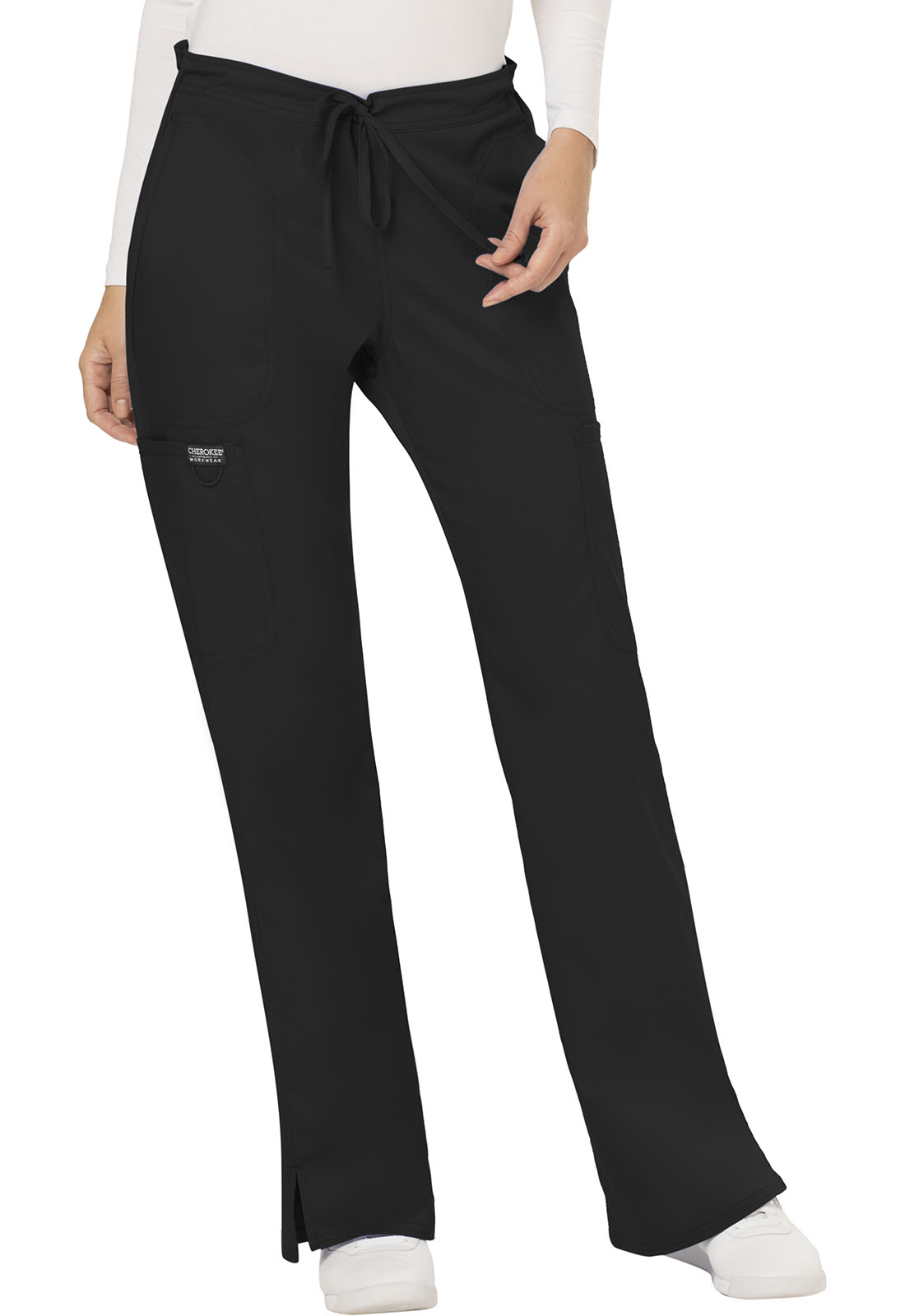 Mid Rise Moderate Flare Drawstring Pant-