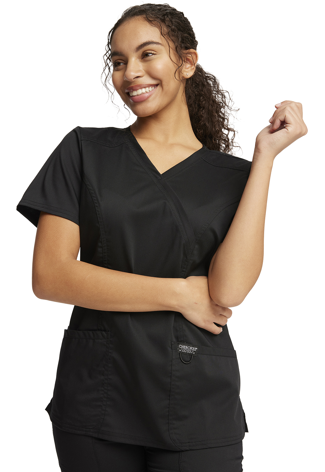 Cherokee Workwear Medical WW Revolution WW610 Mock Wrap Top-Cherokee Workwear