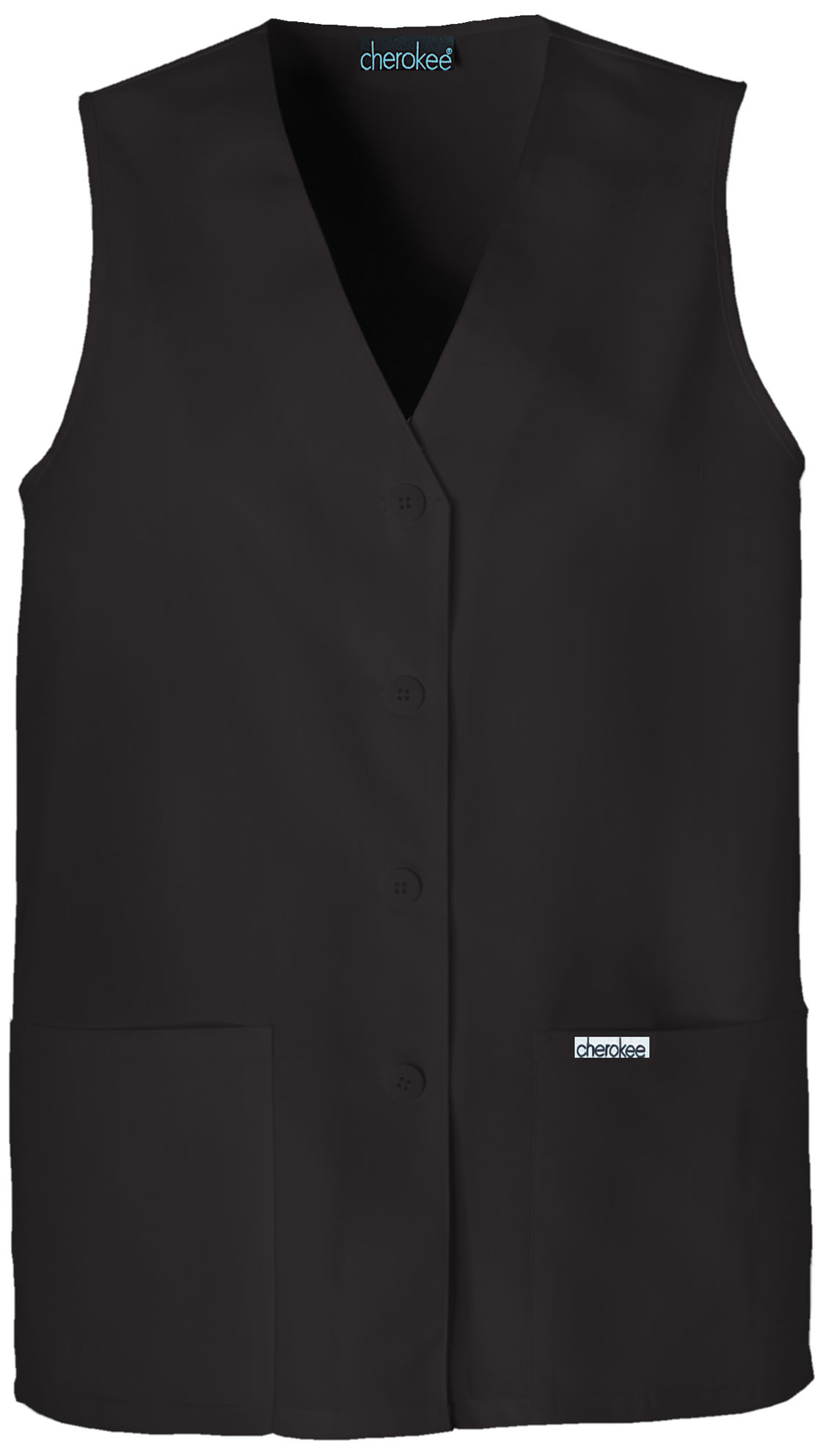 Cherokee Professional Solids Button Front Vest-