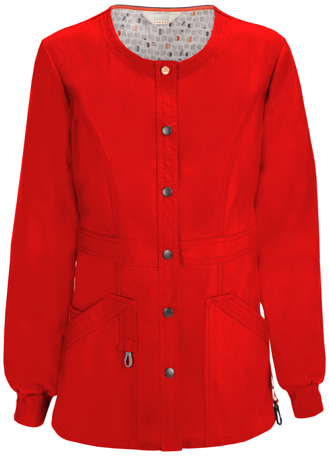 Code Happy Women's Snap Front Warm-up Scrub Jacket 46300AB 