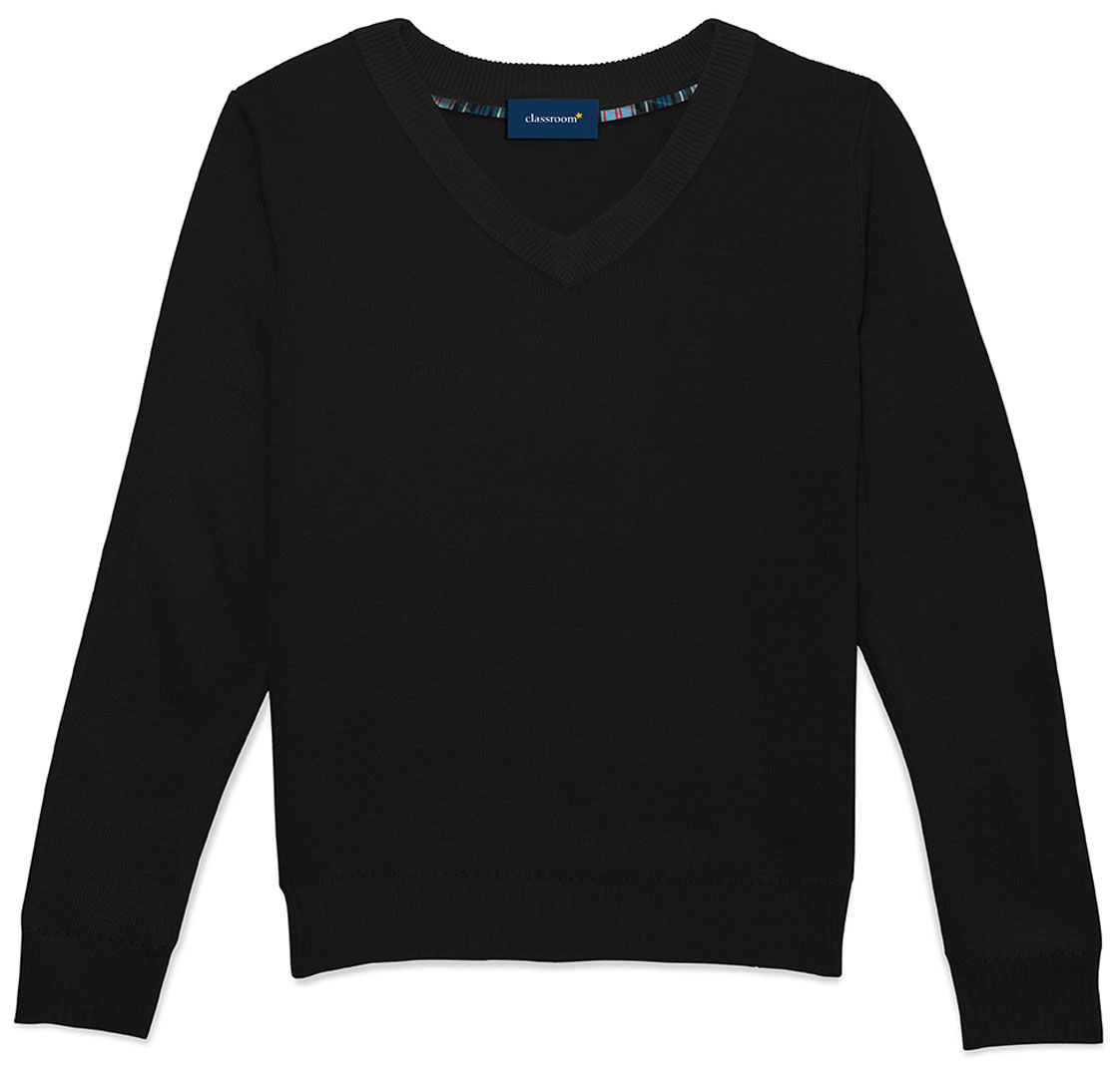 Classroom Adult Unisex Long Sleeve V-Neck Sweater-Classroom Uniforms