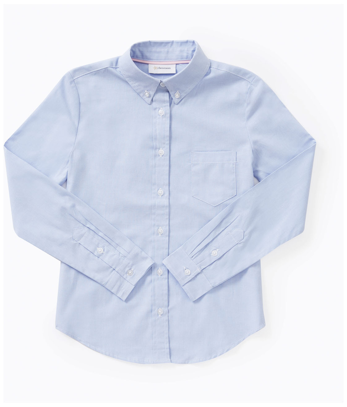 Classroom Uniforms Classroom Girls-Jr Woven Tops Girls Long Sleeve Oxford Shirt-Classroom Uniforms