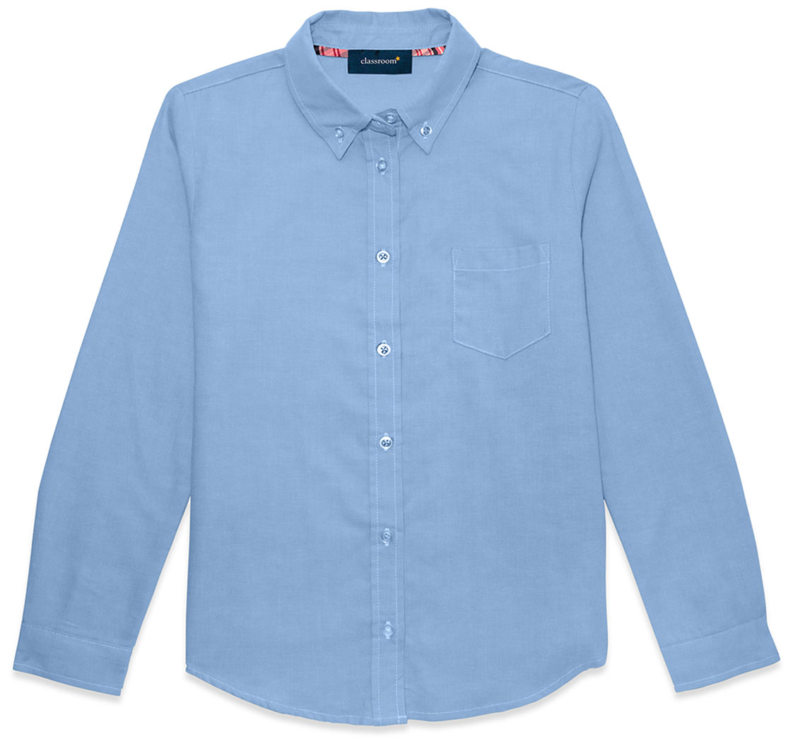 Classroom Girls Long Sleeve Oxford Shirt-Classroom Uniforms