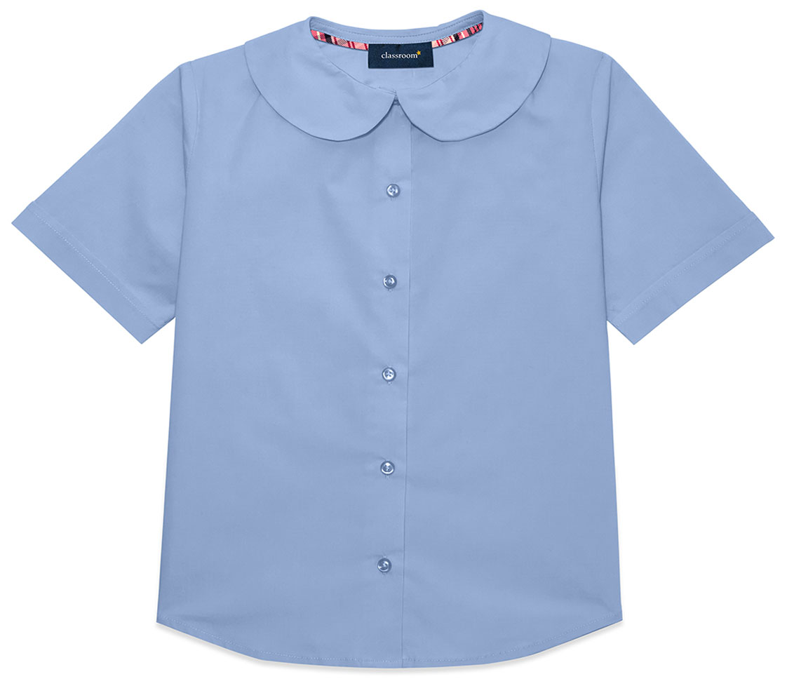 Classroom Girls Short Sleeve Peter Pan Blouse-Classroom Uniforms