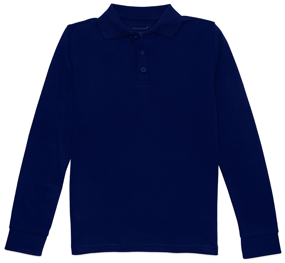 Classroom Uniforms Classroom Girls-Jr Polos Jrs Long Sleeve Fitted Interlock Polo