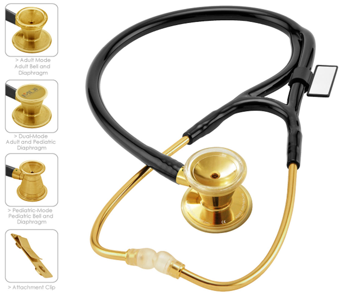 MDF Stethoscopes MDF ER Premier Stethoscope Gold Edition-MDF