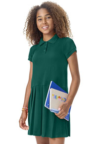Girls Pique Polo Dress - Hunter Green