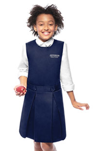 Girls Kick Pleat Jumper - Dark Navy