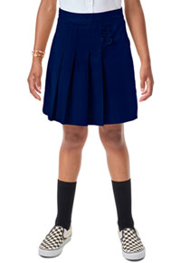 Girls Stretch Pleated Tab Scooter - Dark Navy