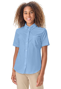 Girls Short Sleeve Oxford Shirt - Light Blue