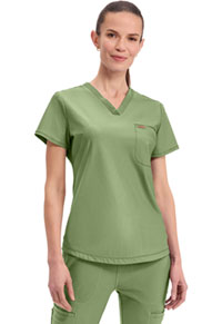 Tuckable V-Neck Top - Bright Sage