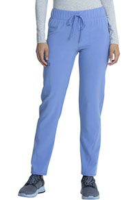 Mid Rise Drawstring Tapered Leg Pant - Ciel Blue