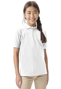 Youth Short Sleeve Pique Polo - SS White