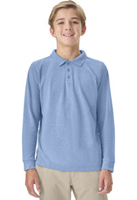 Adult Long Sleeve Pique Polo - SS Light Blue