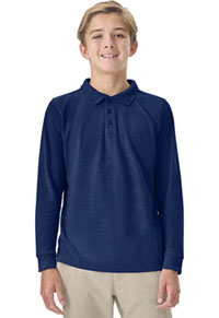 Youth Long Sleeve Pique Polo - SS Navy
