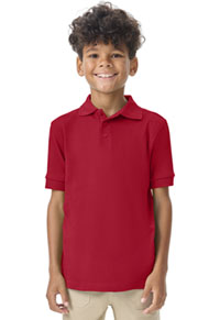 Adult Short Sleeve Interlock Polo - Red