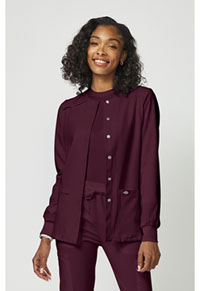 Snap Front Warm-up Jacket - Wine