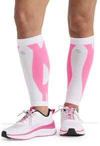 Calf Sleeve 10-15 mmHg Compression - White/Shocking Pink