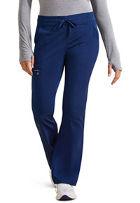 Tessa Mid Rise Drawstring Boot Cut Pant - Navy