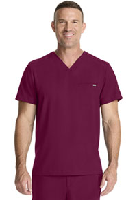 Men's 1-Pocket V-Neck Top - Wine