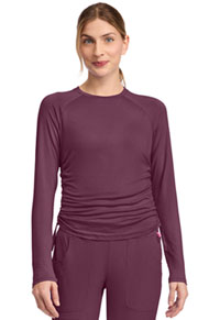Long Sleeve Ruched Underscrub - Wine