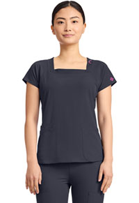 Women's 3-Pocket Square Neck Top - Pewter