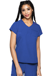 Quarter Zip V-Neck Tuckable Top - Royal