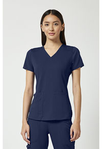 V-Neck Shirttail Top - Navy
