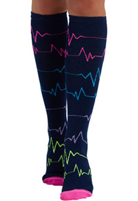Women's 10-15mmHg Compression Socks - EKG ZigZag