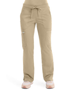 Mid Rise Moderate Flare Drawstring Pant - Khaki