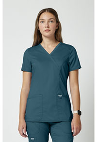 Mock Wrap Top - Caribbean Blue
