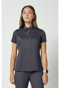 Tuckable Snap Front Polo Shirt - Pewter