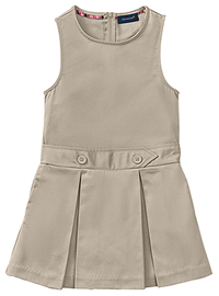 Girls Kick Pleat Jumper - Khaki