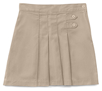 Girls Plus Stretch Pleated Tab Scooter - Khaki