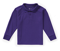 Preschool Long Sleeve Pique Polo - Dark Purple
