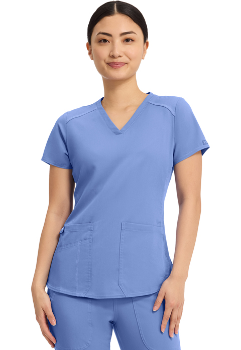 7459-Women V-Neck Shirttail Top