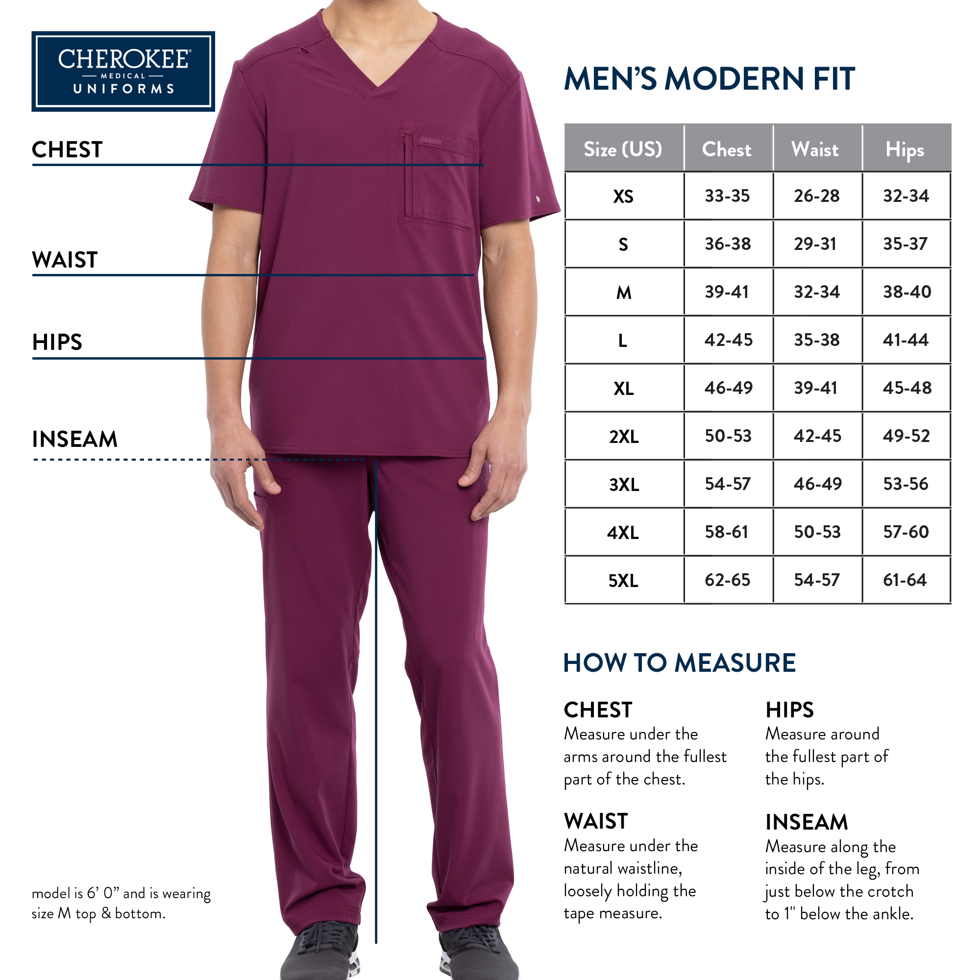 Medical WW670 Men&#8216;s V-Neck Top - Cherokee Workwear.
