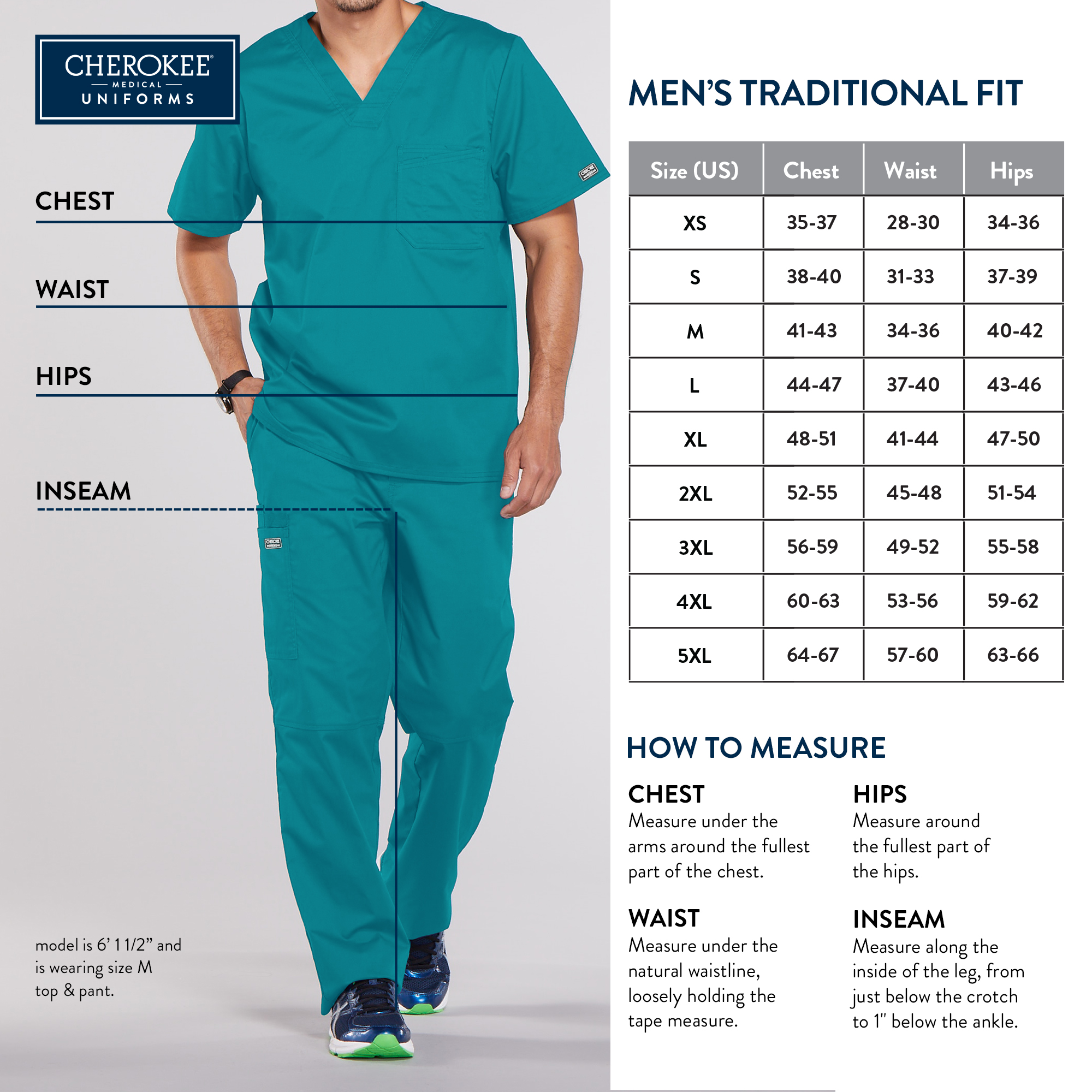 Cherokee Medical Medical Luxe for Men 1929 Mens V-Neck Top